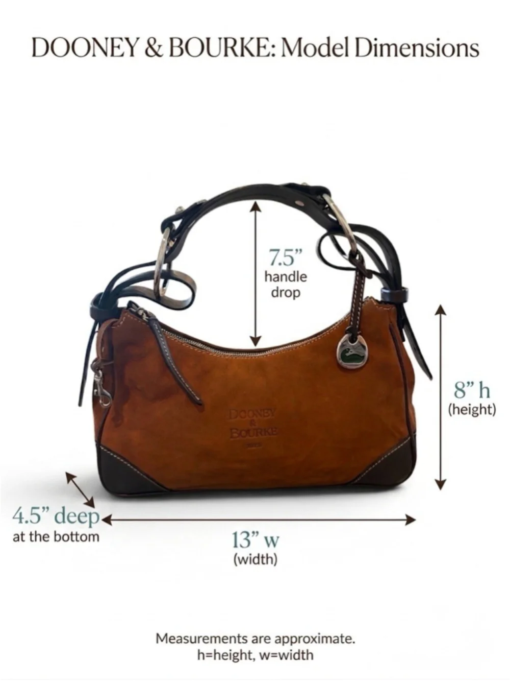 Dooney & Bourke Vintage Brown Suede Shoulder Bag Hobo Satchel large